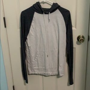 Grey and White Hoodie Shirt.